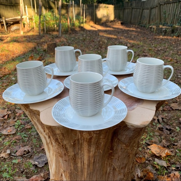 6 X Thomas design by Sigvard Bernadotte set of cups and saucers geometric design - Picture 3 of 14